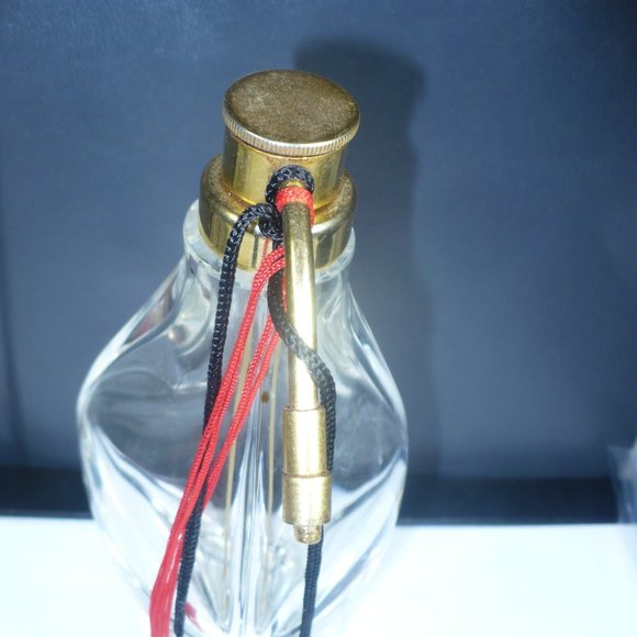 VINTAGE Triangle De Vilbiss Crystal PERFUME BOTTLE Brass Atomizer - Picture 3 of 9